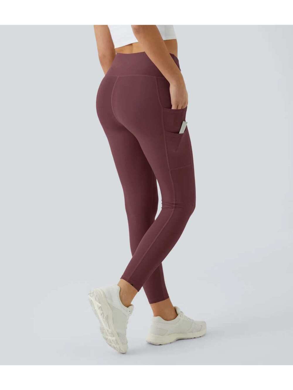 Halara SoftlyZero High Waisted Leggings-UPF50+ Red Mahogany Size M - Picture 2 of 8
